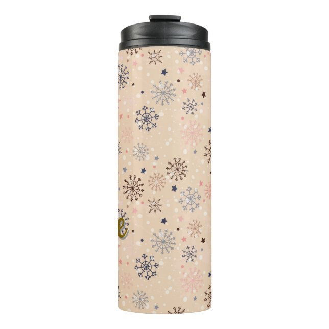 Termo Copo de nieve de invierno personalizado (Anverso)