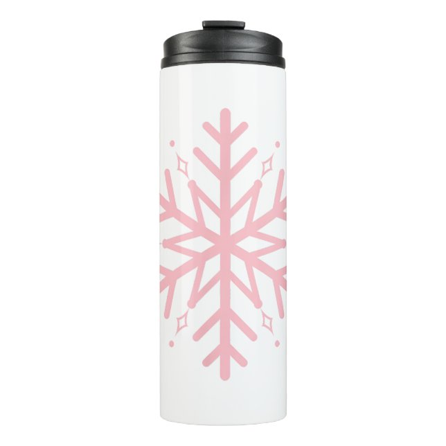 Termo Copo de nieve rosa (Anverso)