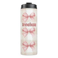 Coquette Bows personalizados con gingham Beige