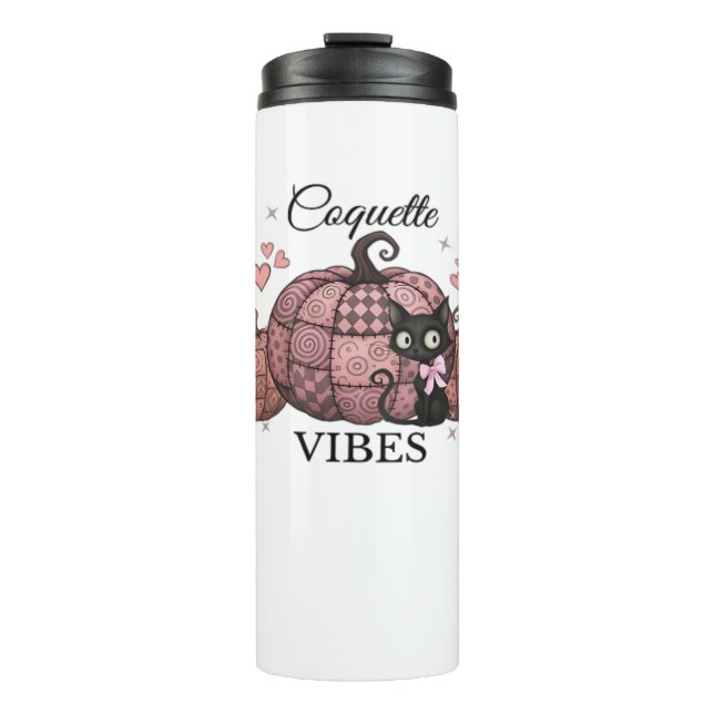 Termo Coquette Pink Pumpkin Cat Classic T-Shirt (Anverso)