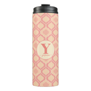Termo Cora rosa arábiga personalizada y crema