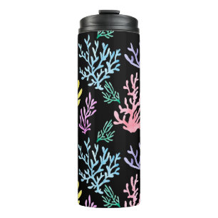 Termo Coral Reef Elegance: Patrón acuarela