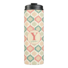 Termo Coral, verde y crema árabe personalizado