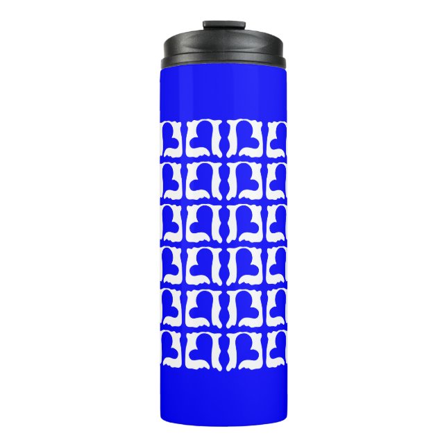 Termo Corazón azul y blanco eléctrico (Anverso)