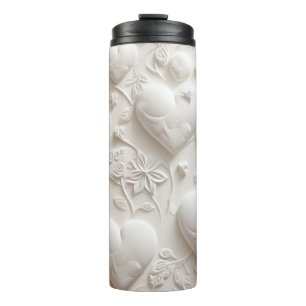 Termo Corazón blanco (aspecto Grabado en relieve)