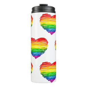 Termo Corazón de colores de arcoíris de SlipperyJoe gara
