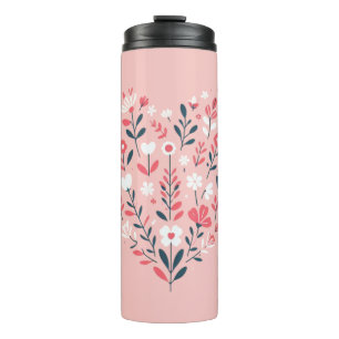 Termo Corazón floral de San Valentín
