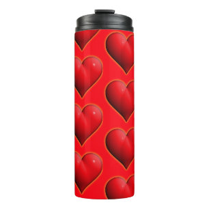 Termo Corazón Rojo Brillante 3-D