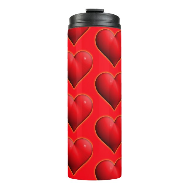 Termo Corazón Rojo Brillante 3-D (Anverso)