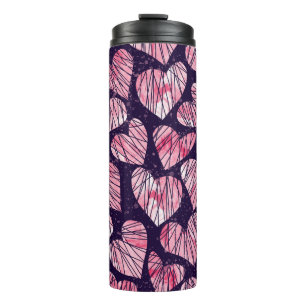 Termo Corazón Rosa: acuarela sin costuras.