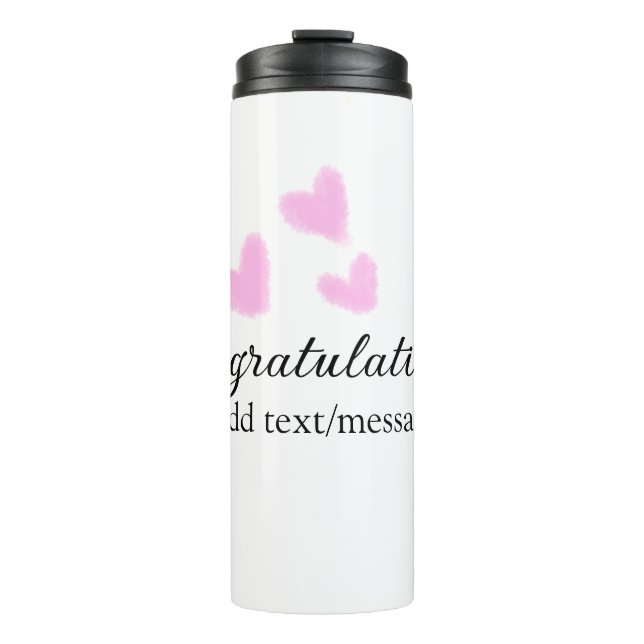 Termo Corazón rosa felicitaciones graduación acuarela a (Anverso)