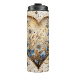 TERMO CORAZÓN VINTAGE AZUL Y BLANCO DE VALENTINA