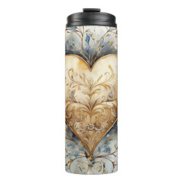 TERMO CORAZÓN VINTAGE AZUL Y BLANCO DE VALENTINA