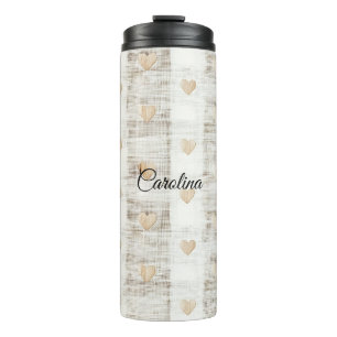 Termo Corazones beige beige blanco crema