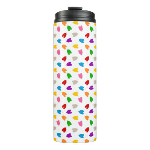 Termo Corazones De Amor Coloridos Diseño De Patrón Blanc