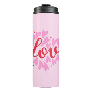 Termo Corazones de amor - rosa y rojo