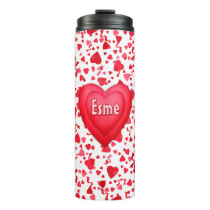 Termo Corazones de Confeti Rojo Personalizados
