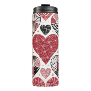 TERMO CORAZONES DE SAN VALENTÍN DE PATCHWORK ROJO GRIS N
