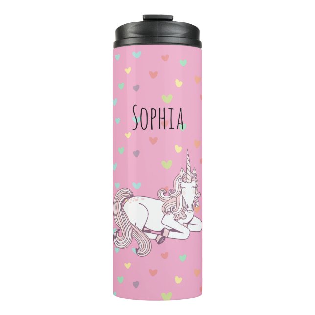 Termo Corazones de Unicornio Rosa Femenino (Anverso)