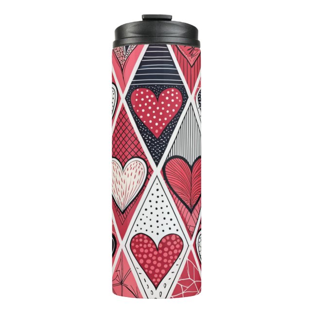 TERMO CORAZONES DE VALENTINA DE PATCHWORK BLANCO GRIS RO (Anverso)