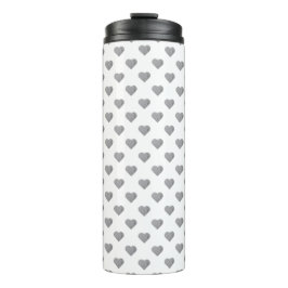 Termo Corazones gris de hormigón simétricos pequeños en 