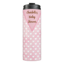 Corazones personalizados en el Tumbler Termal Rosa