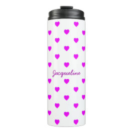 Termo Corazones rosados en BLANCO Mínimo