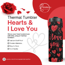 Termo Corazones y te amo el Tumbler térmico