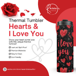 Termo Corazones y te amo Taza térmica