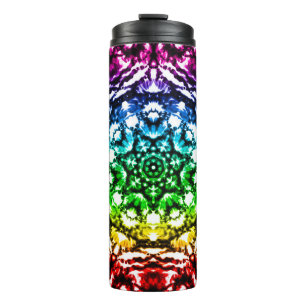 Termo Corbata de arcoíris con tinte mandala estrella