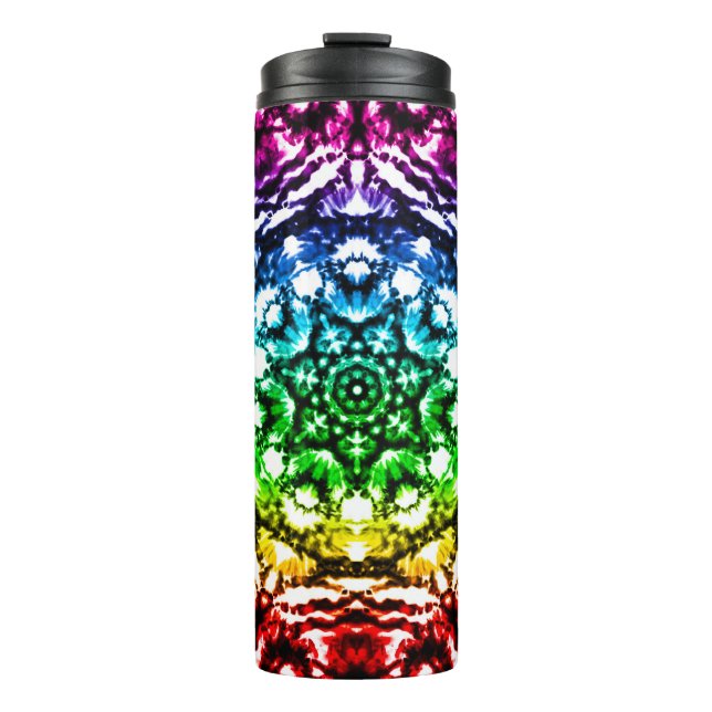 Termo Corbata de arcoíris con tinte mandala estrella (Anverso)
