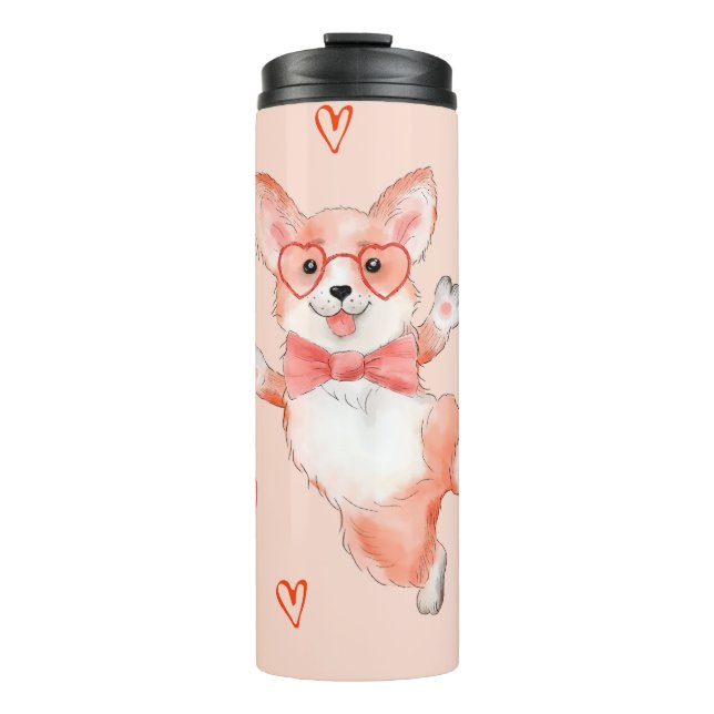 Termo Corgi ama bailar corgi con corazón (Anverso)