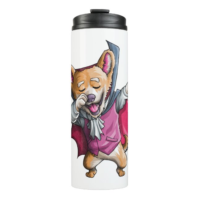 Termo Corgi Cute Halloween Corgi Funny Vampiro Dabbing (Anverso)