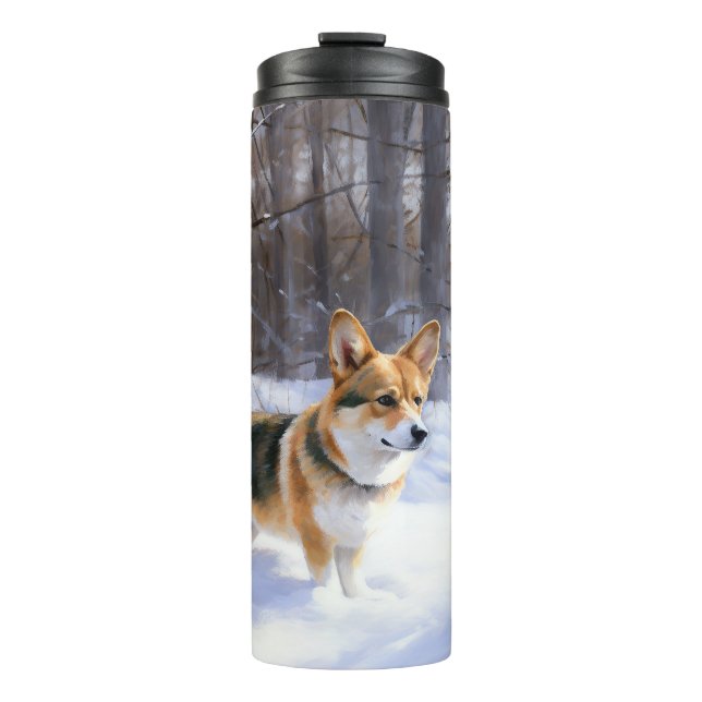Termo Corgi Deja que nieve Navidad (Anverso)