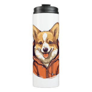 Termo Corgi Divertido con Sudadera