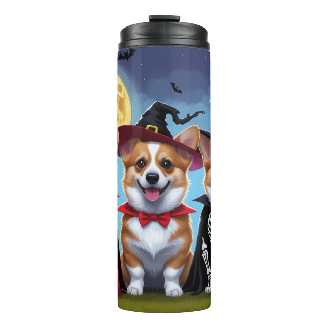 Termo Corgi Dogs Calabaza Halloween Funny (Anverso)