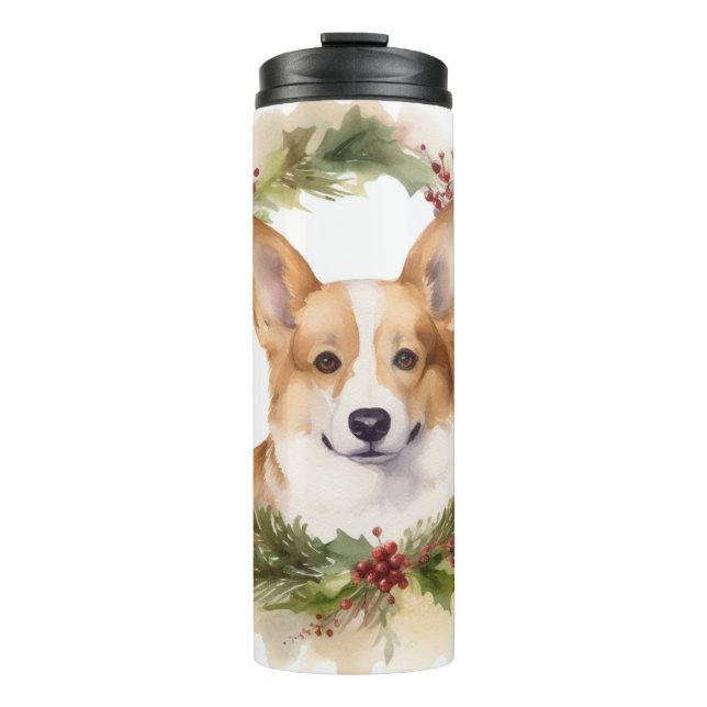Termo Corgi Navidades Wreath Festive Pup (Anverso)