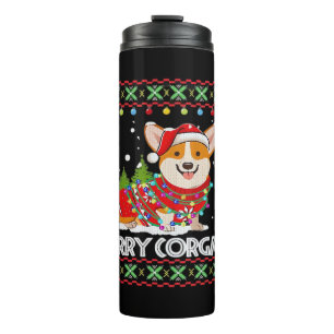 Termo Corgi Perro Feliz Corgmas Santa Corgi Navidad Fea