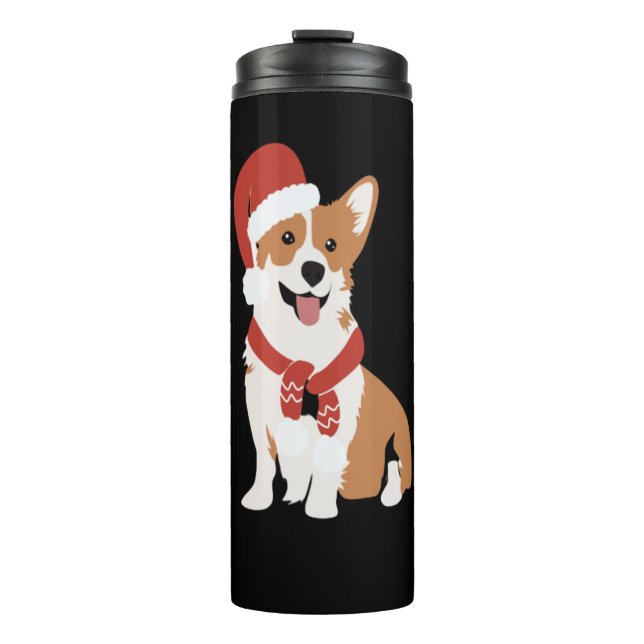 Termo Corgi usando un sombrero de santa (Anverso)