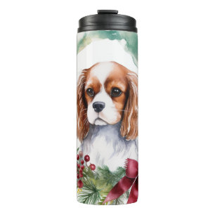 Termo Corona de Navidad del Rey Cavalier Festiva Cachorr