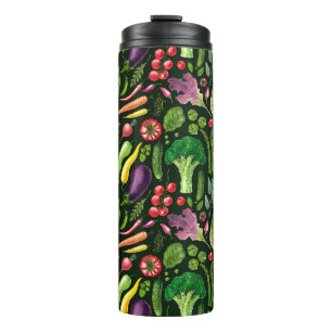 Termo Cosecha de huertos de verduras y hierbas en negro