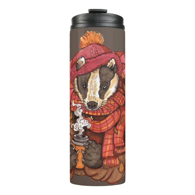 Termo Cosmo Tumbler termal del Badger de otoño (Anverso)