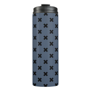 Termo Costillas cruzadas negras en azul-gris