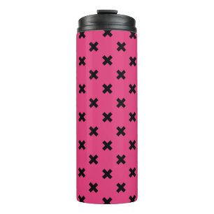 Termo Costillas cruzadas negras en fuchsia