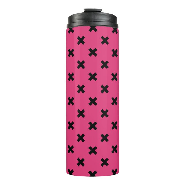 Termo Costillas cruzadas negras en fuchsia (Anverso)