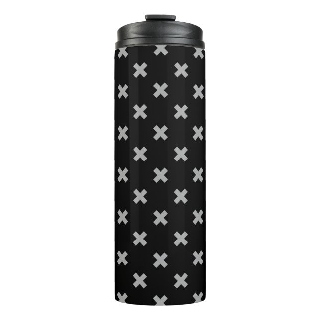 Termo Costillas de cruz gris sobre negro (Anverso)