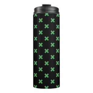 Termo Costillas de cruz verde sobre negro