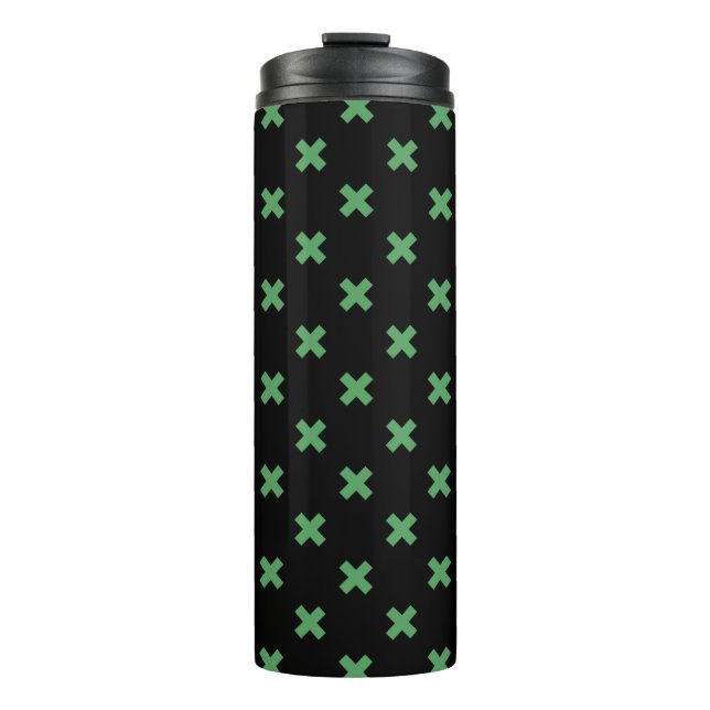 Termo Costillas de cruz verde sobre negro (Anverso)