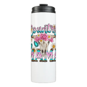 Termo Country Mama Retro Groovy Cow Skull Country Rodeo