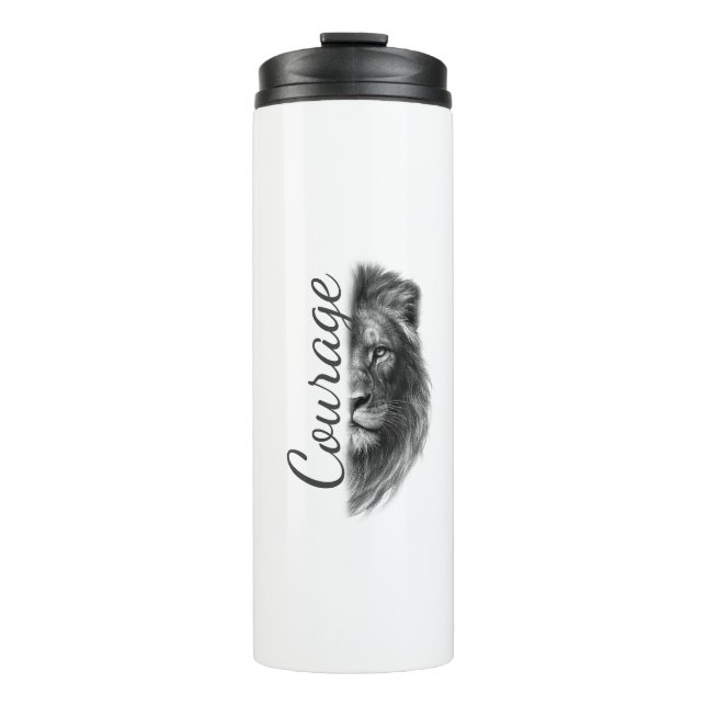 Termo Courage Lion Artistic Minimal Tee-Thermal Tumbler (Anverso)